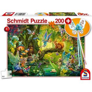 Schmidt Spiele Puzzle 200 Leśne wróżki + różdżka G3
