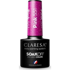 Claresa Claresa Soak Off UV/LED Pink lakier hybrydowy 551 5g