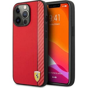 Ferrari Ferrari FESAXHCP13XRE iPhone 13 Pro Max 6,7" czerwony/red hardcase On Track Carbon Stripe