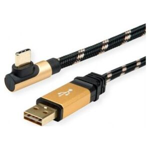 Kabel USB Roline USB-A - USB-C 0.8 m Czarny (11.02.9060)