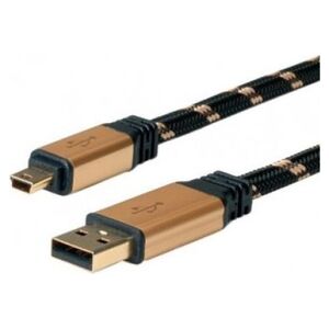 Kabel USB Roline USB-A - miniUSB 1.8 m Czarny (11.02.8822)