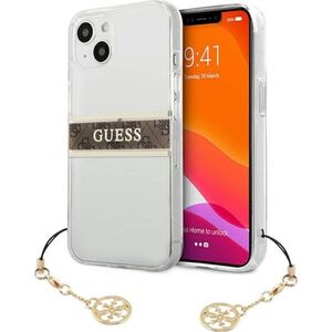 Guess Etui Guess GUHCP13SKB4GBR Apple iPhone 13 mini Transparent hardcase 4G Brown Strap Charm