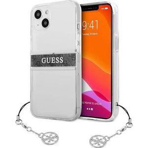 Guess Etui Guess GUHCP13SKB4GGR Apple iPhone 13 mini Transparent hardcase 4G Grey Strap Charm