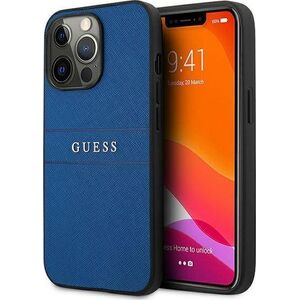 Guess Guess Saffiano Metal Logo Stripes - Etui iPhone 13 Pro (niebieski)