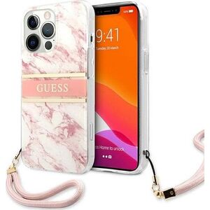 Guess Guess GUHCP13XKMABPI iPhone 13 Pro Max 6,7" różowy/pink hardcase Marble Strap Collection