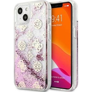 Guess Guess GUHCP13SLGPEPI iPhone 13 mini 5,4" różowy/pink hardcase Peony Liquid Glitter