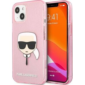 Karl Lagerfeld Karl Lagerfeld KLHCP13SKHTUGLP iPhone 13 mini 5,4" różowy/pink hardcase Glitter Karl`s Head