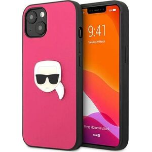 Karl Lagerfeld Karl Lagerfeld KLHCP13SPKMP iPhone 13 mini 5,4" różowy/pink hardcase Leather Ikonik Karl`s Head Metal