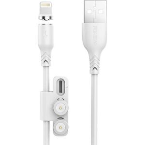 Kabel USB Foneng USB-A - USB-C + micro-B + Lightning 1 m Czarny (X62 3 in 1 / White)