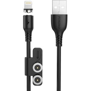 Kabel USB Foneng USB-A - USB-C + micro-B + Lightning 1 m Czarny (X62 3 in 1 / Black)