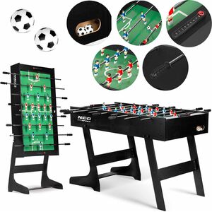 Neo-Sport Stół do gry w piłkarzyki, czarny 121 x 61 x 80 cm (NS-803)