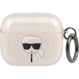 Karl Lagerfeld Etui ochronne KLA3UKHGD Glitter Karl`s Head do AirPods 3 złote