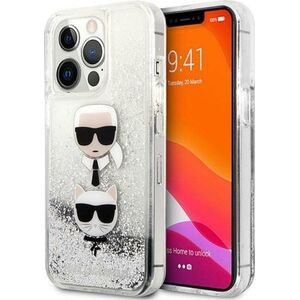 Karl Lagerfeld Etui Karl Lagerfeld KLHCP13LKICGLS Apple iPhone 13 Pro srebrny/silver hardcase Liquid Glitter Karl&Choupette Head
