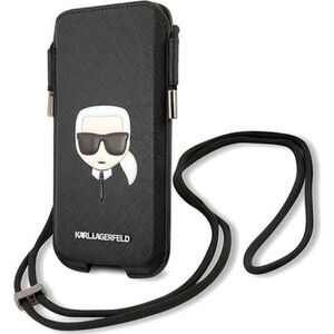 Karl Lagerfeld Torebka Karl Lagerfeld KLHCP12MOPHKHK 6,1 cala czarny/black hardcase Saffiano Ikonik Karl`s Head