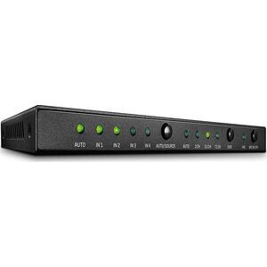 Lindy Lindy 38249 Switch (Przełącznik) 4-portowy HDMI 4K UHD z audio, portem optycznym i analogowym + pilot IR
