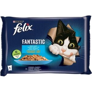 Nestle FELIX sasz.4x85g FANTASTIC RYBNE SMAKI Z WARZYWAMI w galaretce łosoś z cukinią, pstrąg z zieloną fasolą /12