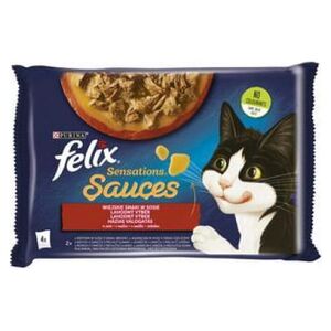 Nestle FELIX sasz.4x85g SENSATIONS SAUCES WIEJSKIE SMAKI w sosie /12