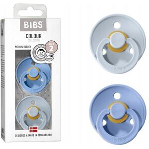 Bibs COLOUR 2-PACK SKY BLUE & BABY BLUE M Smoczekuspokajający, kauczuk Hevea
