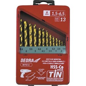 Wiertło Dedra Zestaw wierteł Dedra WITS13 13 szt. do metalu