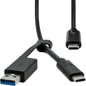 Kabel USB ProXtend USB-A + USB-C - USB-C 1 m Czarny (USBCWA-001)