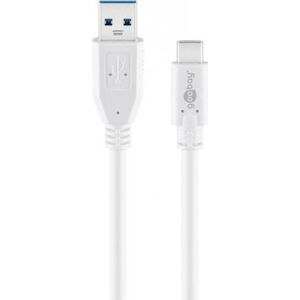 Kabel USB Goobay USB-A - USB-C 1 m Biały (67188)