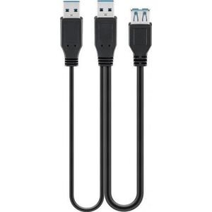 Kabel USB Goobay USB-A - 2x USB-A 0.3 m Czarny (RB95749)