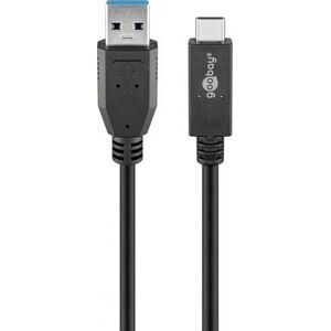 Kabel USB Goobay USB-A - USB-C 0.5 m Czarny (JAB-5627621)