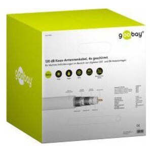 Przewód Goobay 120 dB kabel koncentryczny antenowy, ekranowanie 4x, CU, 305 m, biały - Długość kabla 305 m