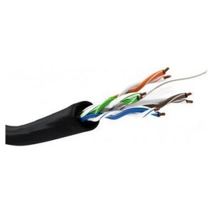 Goobay CAT 6 kabel sieciowy napowietrzny, U/UTP, czarny - Długość kabla 100 m