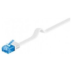 Goobay CAT 6A Płaska Kabel połączeniowy,U/UTP, Biały - Długość kabla 7 m