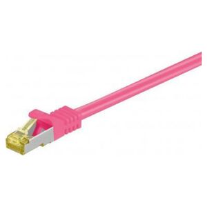 Goobay RJ45 patchkabel, CAT 6A S/FTP (PiMF), 500 MHz z CAT 7 kable surowym, Purpurowy - Długość kabla 20 m