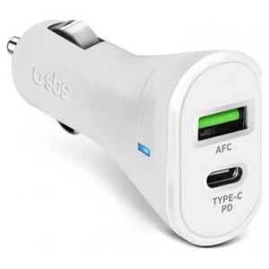 Ładowarka SBS Mobile SBS Ładowarka Samochodowa PD 1xUSB 1xUSB-C 20W biała