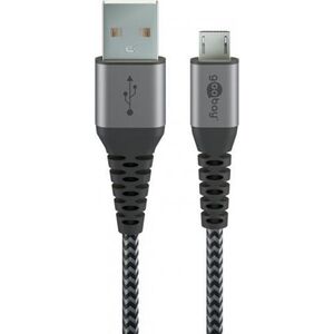 Kabel USB Goobay USB-A - microUSB 0.5 m Srebrny (JAB-6985365)