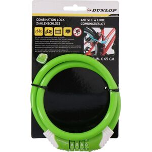 Dunlop Zapięcie rowerowe spiralne na szyfr 1,0x65cm Dunlop - zielony