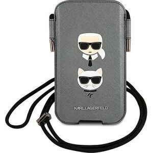 Etui na tablet Karl Lagerfeld Karl Lagerfeld Torebka KLHCP12LOPHKCG 6,7" szary/grey hardcase Saffiano Ikonik Karl&Choupette Head