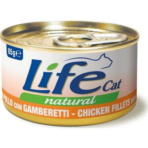 Life Pet Care LIFE CAT pusz.85g CHICKEN + SHRIMPS FILLETS /24