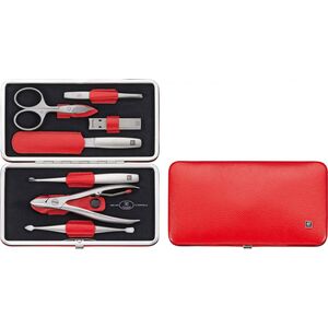 Zwilling Zestaw podróżny Zwilling Twinox czerwone, skórzane etui, 7 elementów