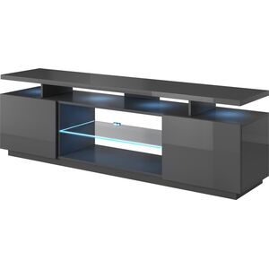 Cama Meble Szafka RTV EVA 180x40x52 grafit/grafit połysk