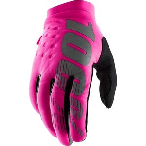 100% Rękawiczki 100% BRISKER Women's Glove neon pink black roz. L (długość dłoni 181-187 mm) (NEW)
