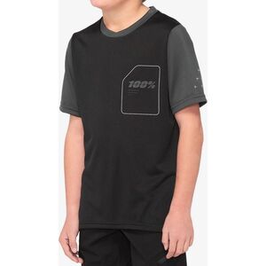 100% Koszulka juniorska 100% RIDECAMP Youth Jersey krótki rękaw black charcoal roz. XL (NEW 2021)