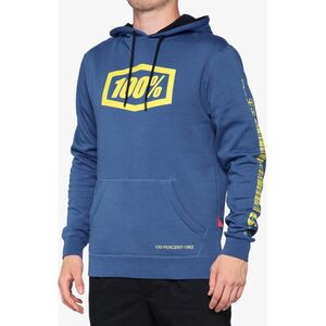 100% Bluza męska 100% BURST Hooded Pullover Sweatshirt Federal Blue roz. M (NEW)