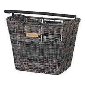 Basil Kosz na kierownicę BASIL BREMEN RATTAN LOOK KF ratanowy + Płytka mocująca do kosza BASIL KLICKFIX ADAPTER PLATE system do mocowania na kierownicę odpinany (bez wspornika) nature brown (NEW)