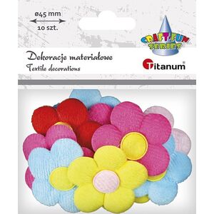 Titanum Aplikacje materiałowe kwiaty 45x45mm mix 10szt