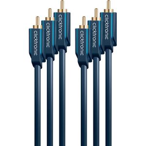 Kabel Clicktronic RCA (Cinch) x3 - RCA (Cinch) x3 3m granatowy (JAB-1339042)