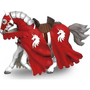 Figurka Papo Koń czerwonego rycerza z włócznią