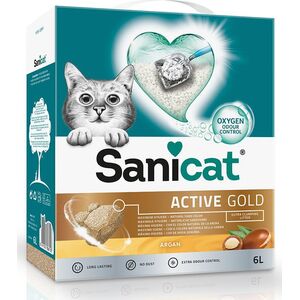 Żwirek dla kota Sanicat Active Gold Argan, żwirek, dla kota, bentonit, 6l, zbrylający