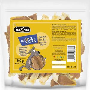 Hau&Miau Pausesnack przysmak dla psa, królicze ucho z kurczakiem 500g
