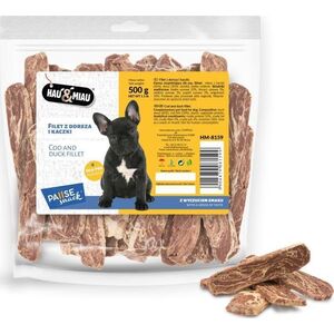 Hau&Miau Pausesnack przysmak dla psa, paski z dorsza i kaczki 500g