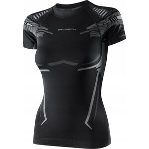 Brubeck SS13690 Koszulka damska DRY z krótkim rękawem czarny/grafitowy L