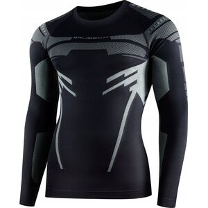 Brubeck LS15700 Bluza męska DRY czarny/grafitowy XXL